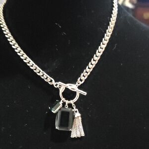 Lauren Ralph Lauren‎ Elegant Silver Necklace with Black Accents